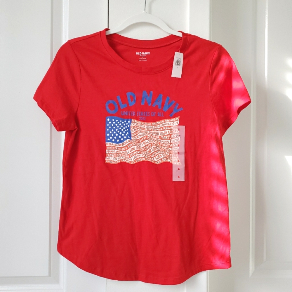 ♡SOLD♡ NWT OLD NAVY American flag 4th of July tee shirt Size Small